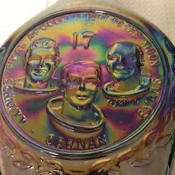 2 Wheaton Glass Apollo 15 & Apollo 17 Iridescent Decanter Bottles Vintage Rare - Picture 6 of 14